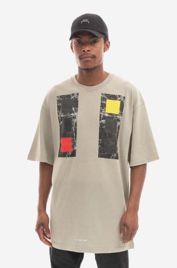 Bavlněné tričko A-COLD-WALL* Relaxed Cubist T-shirt ACWMTS097 COLD LIGHT GREY šedá barva