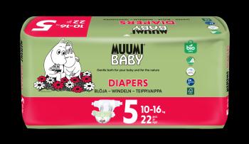 Muumi Baby 5 Maxi+ 10–16 kg eko pleny 22 ks