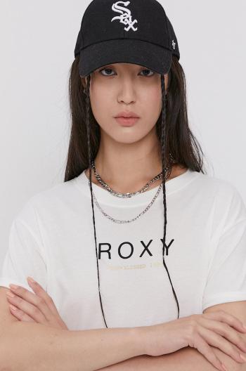 Bavlněné tričko Roxy bílá barva