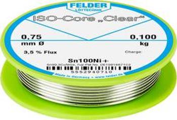 Pájecí cín Felder Löttechnik ISO-Core "Clear" Sn100Ni+, cívka, 0.100 kg, 0.75 mm