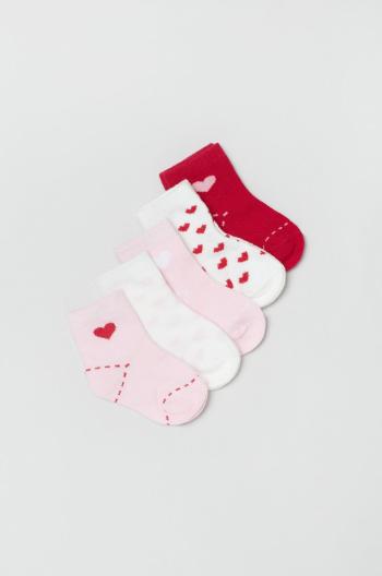 Kojenecké ponožky OVS 5-pack růžová barva