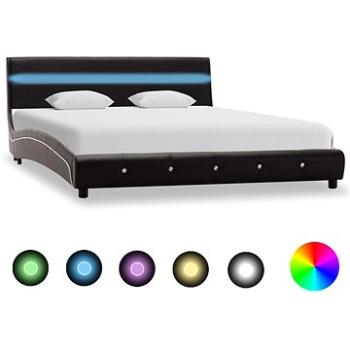 Rám postele s LED světlem černý umělá kůže 120x200 cm (280333)