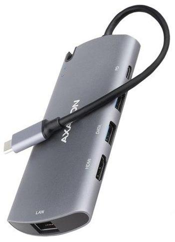 AXAGON HMC-6M2, USB 3.2 Gen 1 hub, 2x USB-A, HDMI, RJ-45 GLAN, SATA M.2, PD 100W, kabel USB-C 18cm, HMC-6M2