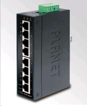 Planet switch ISW-801T, 8x 10/100, DIN, IP30, rozšířený teplotní rozsah -40~75 st.C