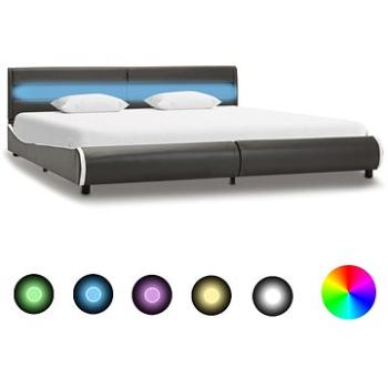 Rám postele s LED světlem antracitový umělá kůže 180x200 cm (285031)
