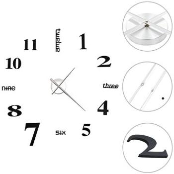 3D Nástěnné hodiny s moderním designem 100 cm XXL černé (50635)