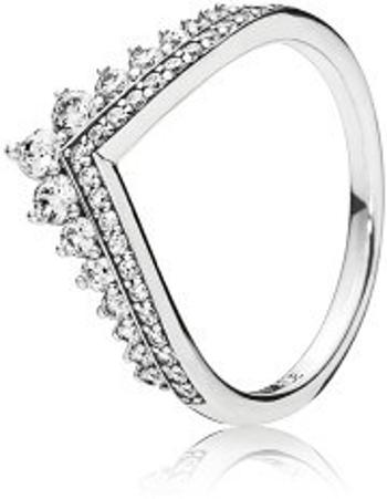 Pandora Stylový stříbrný prsten s třpytivými kamínky 197736CZ 48 mm