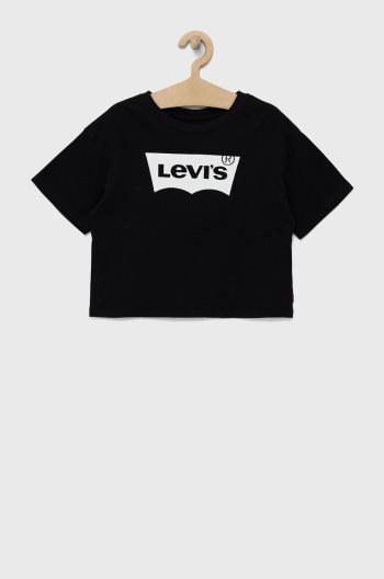 Dětské bavlněné tričko Levi's černá barva