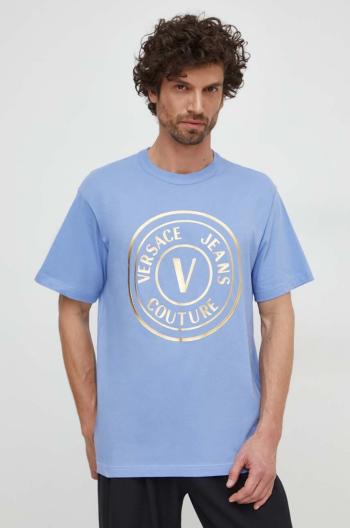 Bavlněné tričko Versace Jeans Couture s potiskem, 76GAHT04 CJ00T