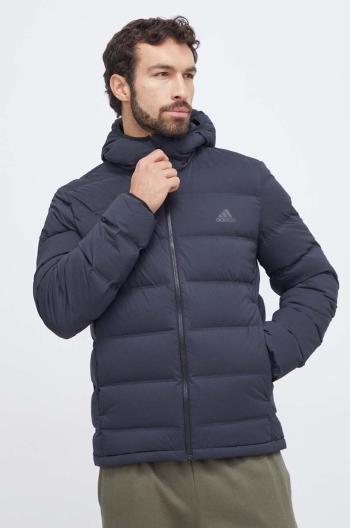 Péřová bunda adidas pánská, černá barva, zimní, IK3174