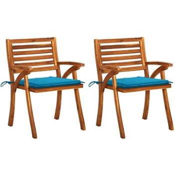 Zahradní jídelní židle s poduškami 2 ks masivní akáciové dřevo, 3060792 (3060792)