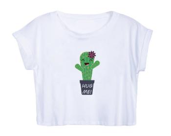 Dámské tričko Organic Crop Top Kaktus