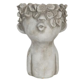 Obal na květináč v designu busty s květinami Tete - 11*11*18 cm 6TE0327S