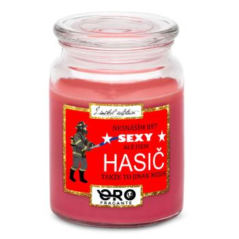 Svíčka Sexy hasič (Vůně svíčky: Višně v čokoládě)