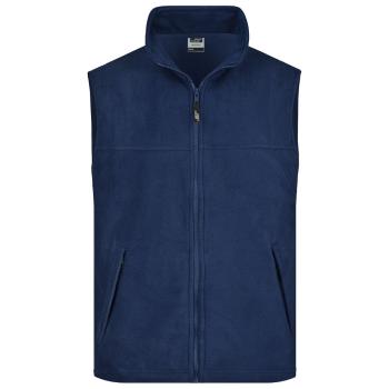 James & Nicholson Pánská fleecová vesta JN045 - Tmavě modrá | XXXXL