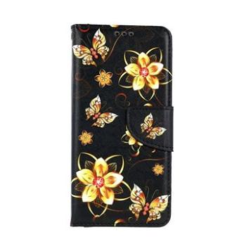 TopQ Samsung A52 knížkové Zlaté květy 57709 (Sun-57709)
