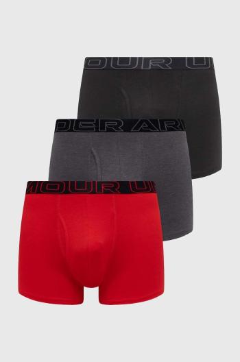 Boxerky Under Armour 3-pack pánské, červená barva