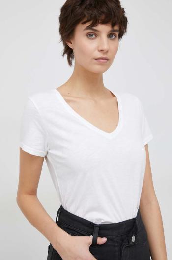 Bavlněné tričko Mos Mosh bílá barva