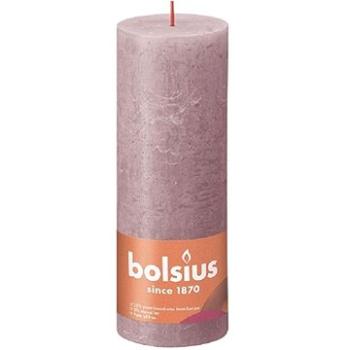 BOLSIUS rustikální sloupová pudrově růžová 190 × 68 mm (8717847149466)