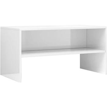TV stolek bílý s vysokým leskem 80x40x40 cm dřevotříska (800060)