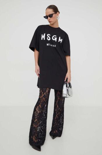 Bavlněné šaty MSGM černá barva, mini, oversize, 2000MDA510.200002