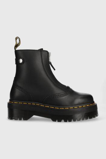 Kožené kotníkové boty Dr. Martens Jetta dámské, černá barva, na platformě