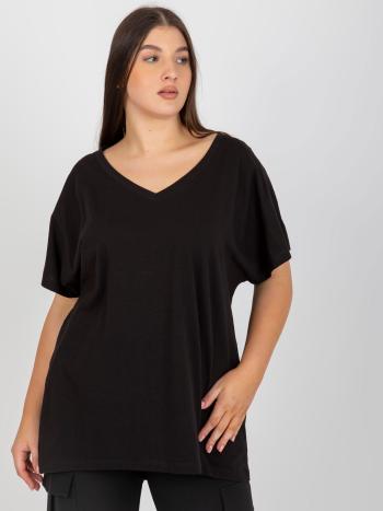 ČERNÉ DÁMSKÉ TRIČKO S VÝSTŘIHEM VI-BZ-240.04-BLACK Velikost: ONE SIZE