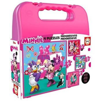 Educa Puzzle v kufříku Minnie a Daisy 4v1 (12,16,20,25 dílků) (8412668176386)