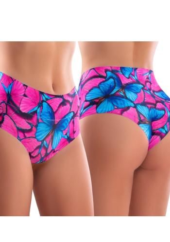 Dámské kalhotky Meméme Butterfly Pink "High Briefs" XL Dle obrázku