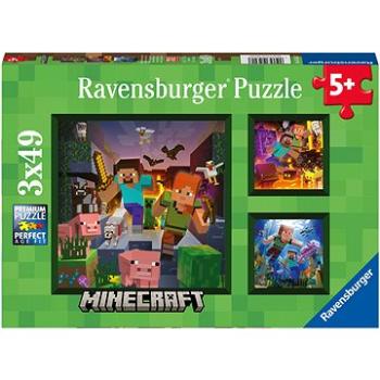 Ravensburger puzzle 056217 Minecraft Biomes 3x49 dílků  (4005556056217)