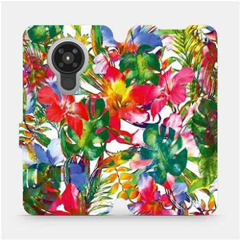 Flipové pouzdro na mobil Nokia 5.3 - MG07S Pestrobarevné květy a listy (5903516260003)