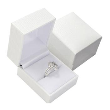 Šperky4U Bílá koženková krabička na prsten - KR0063-WH