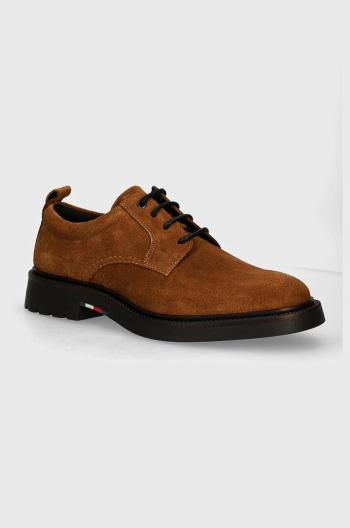 Semišové polobotky Tommy Hilfiger LIGHT HILFIGER LWT SUEDE SHOE pánské, hnědá barva, FM0FM05088