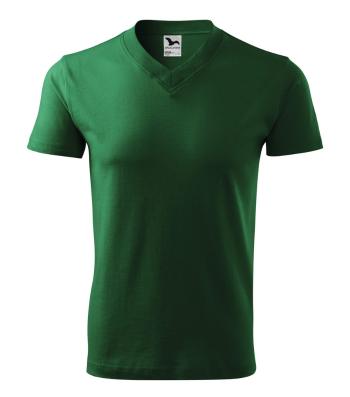 MALFINI Tričko V-neck - Lahvově zelená | XXXL