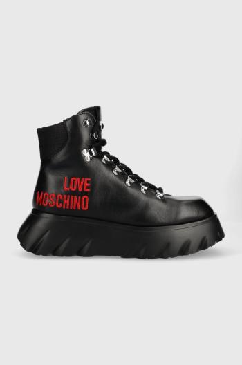 Farmářky Love Moschino dámské, černá barva, na platformě