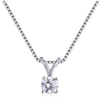 NUBIS® Stříbrný náhrdelník s kulatým čirým kamenem - NB-2088-C