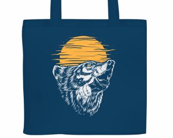 Plátěná nákupní taška Vyjící vlk