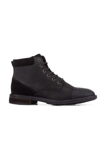 Kožené boty Geox Viggiano pánské, černá barva