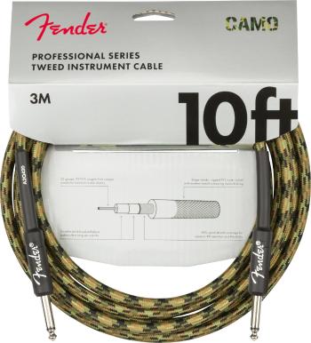 Fender Professional Series 10' Instrument Cable Woodland Camo
