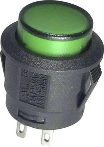 Tlačítkový spínač TRU COMPONENTS TC-R13-527BL-02GN, 250 V/AC, 6 A, černá, 1 ks