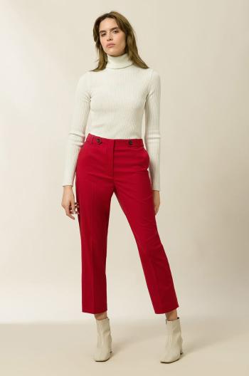 Kalhoty Ivy & Oak dámské, červená barva, jednoduché, high waist