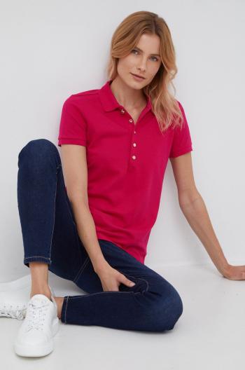Polo tričko Lauren Ralph Lauren růžová barva, s límečkem