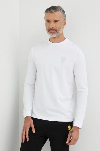 Tričko s dlouhým rukávem Karl Lagerfeld bílá barva, s potiskem