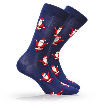 Pánské ponožky s vánočním motivem WOLA SANTA CLAUS modré Velikost: 45-47
