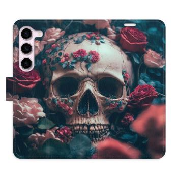 Flipové pouzdro iSaprio - Skull in Roses 02 - Samsung Galaxy S23 5G