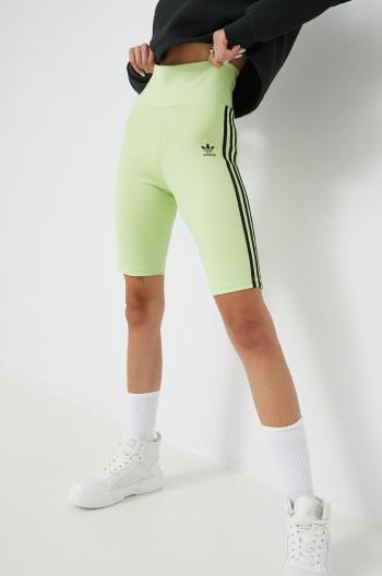 Kraťasy adidas Originals Trefoil Moments dámské, zelená barva, s aplikací, high waist
