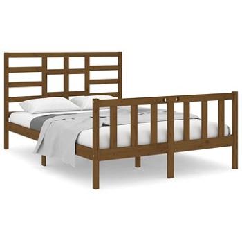 Rám postele medově hnědý masivní dřevo 140 × 190 cm, 3105908 (3105908)