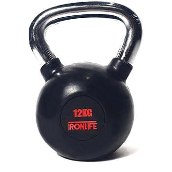 IRONLIFE Kettlebell pogumovaný 12 kg (8594177751596)