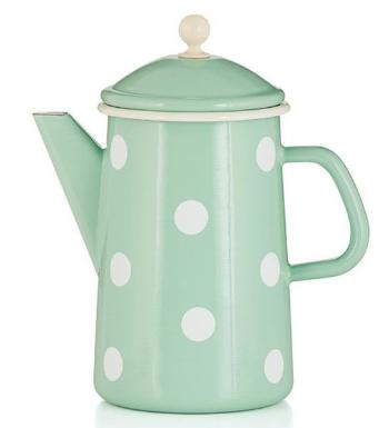 Mintová smaltovaná konvička s puntíky Mint dot - Ø12*23cm - 1,6L 16036.31.2