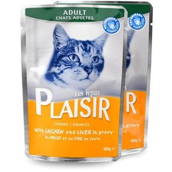 Plaisir Cat kapsička kuřecí + játra 22 × 100 g (8595657300150)